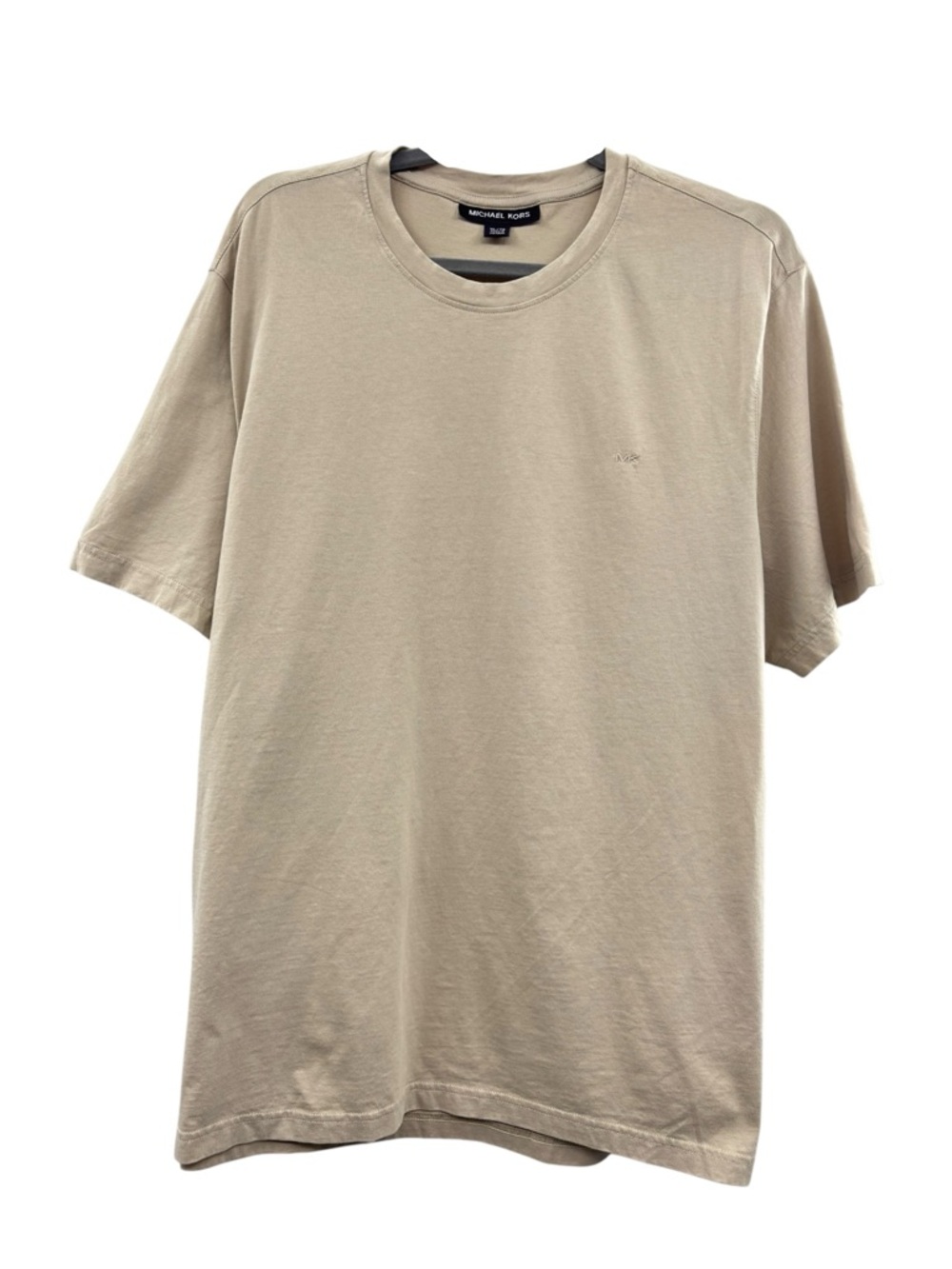 Michael Kors Men’s Embroidered-logo Short Sleeve Crewneck T-Shirt Tan XL